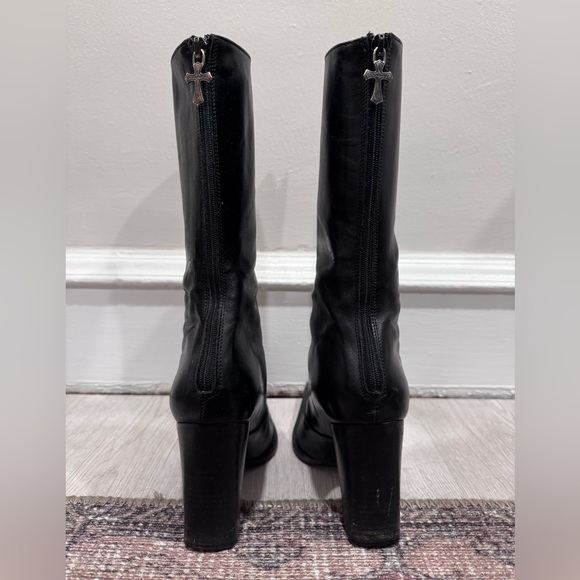 Cafenoir Black Italian Leather Women's Boots, size - Picture 5 of 10